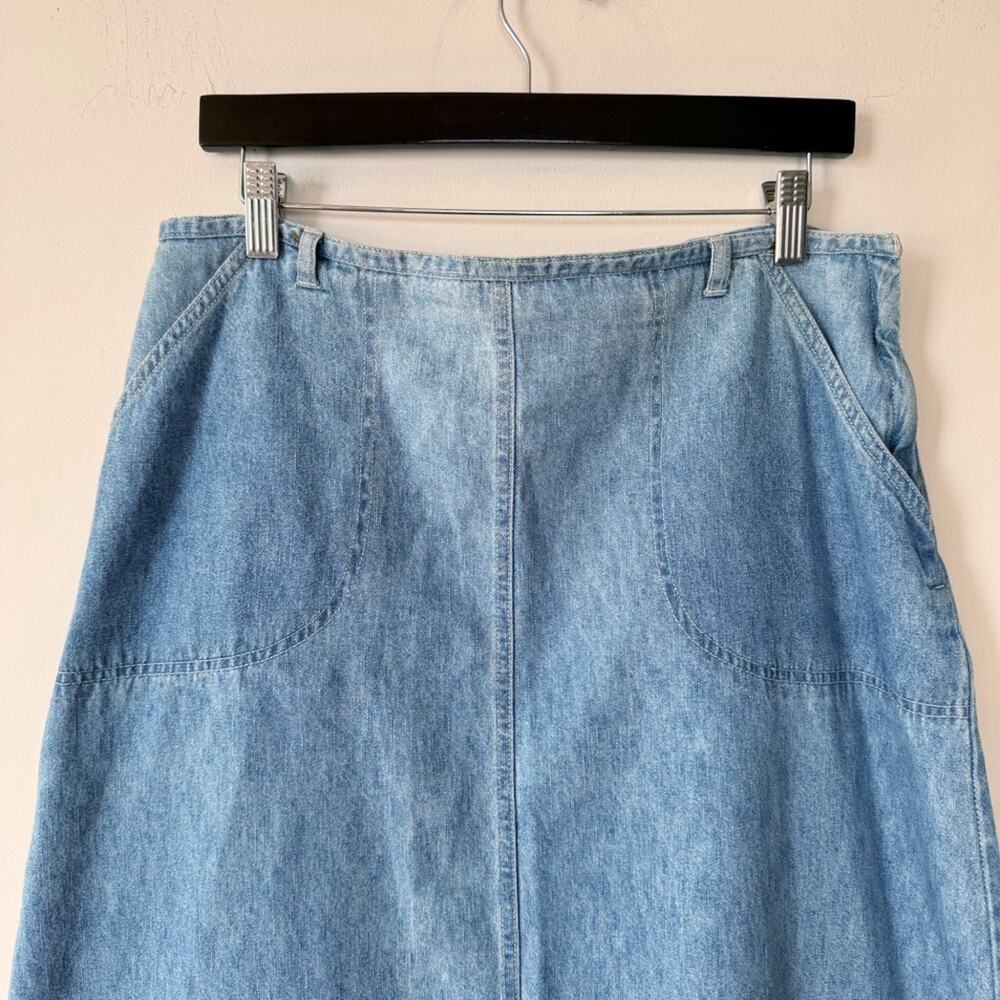 Vintage Y2K Western Cowgirl St. John’s Bay Denim Midi Skirt 14 - Picture 2 of 6